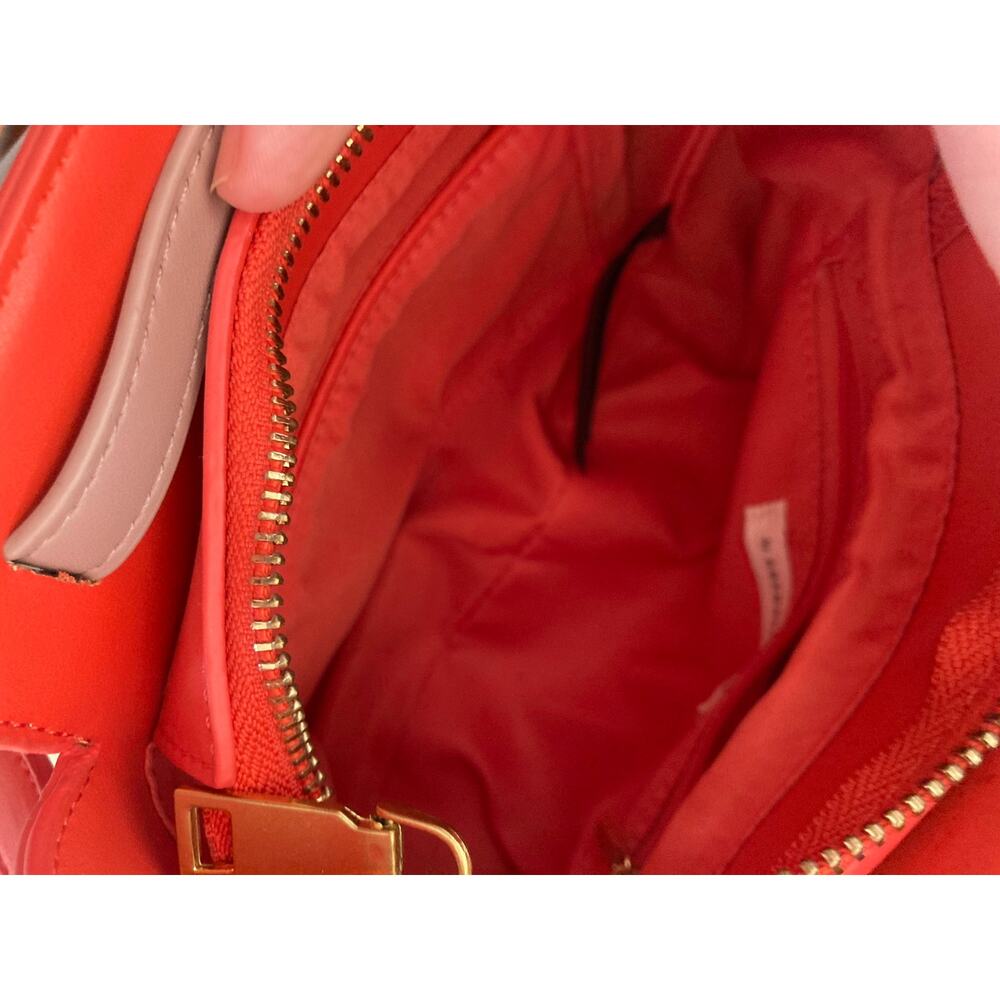 Anthropologie Agathe Mini Satchel Crossbody Bag Remi/Reid- red/orange Coral - Picture 12 of 14
